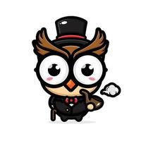 cute owl mascot character design vector