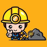 Bitcoin miner vector design with winning pose