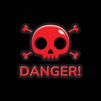 red skull danger sign concept design vector