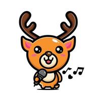 a cute deer is singing vector