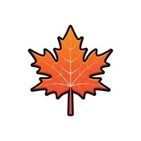 orange maple leaf vector design