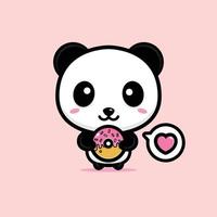 cute panda mascot vector design