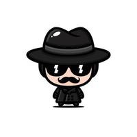 diseño de vector de personaje de agente secreto