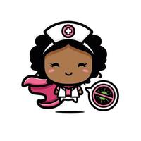 cute nurse mascot character design vector