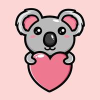 diseño de mascota de lindo personaje koala vector