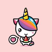 cute unicorn mascot vector design