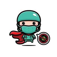 diseño de personaje de mascota de doctor lindo vector