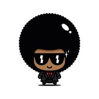 diseño de vector de personaje afro fresco