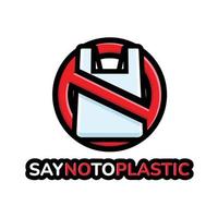 sign design say no to plastic vector