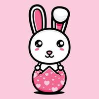 cute bunny mascot character design vector