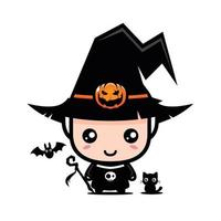 Cute wizard character vector design