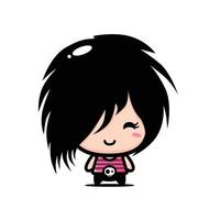 lindo diseño de personajes emo chibi vector