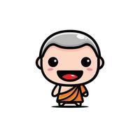 lindo diseño de vector de personaje de monje