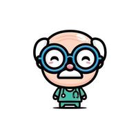 cute old doctor character design vector