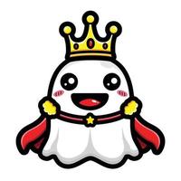 cute ghost king character design vector