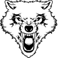 big head of wolf simple illustration logo design vector