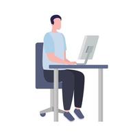 Man with computer working vector