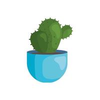 Cactus inside pot vector