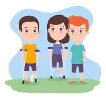 disabled girl and boys vector