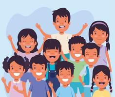 group cute children vector