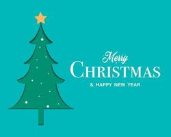 Merry Christmas Happy New Year With Christmas Tree Paper vector