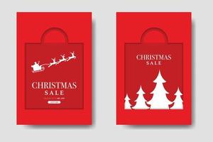 Christmas Sale Story Template Bundle vector