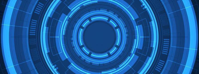 Abstract overlap circle digital background, smart lens technology with light effect, design concept