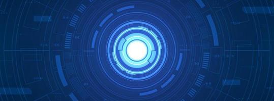 Abstract overlap circle digital background, smart lens technology with light effect, design concept vector