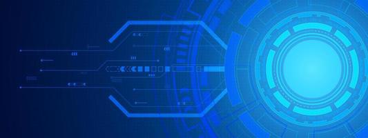 Abstract overlap circle digital background, smart lens technology, circuit board, arrow speed up vector