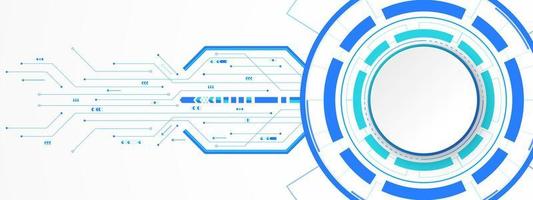 Abstract Technology Background, white circle banner on circuit board pattern vector