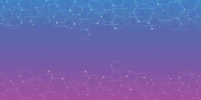 Abstract gradient blue and purple hexagon background, Technology polygonal concept, copy space vector