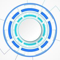 Abstract Technology Background, white circle banner on blue digital circle and circuit board vector