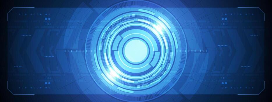 Abstract overlap circle digital background, smart lens technology with light effect, design concept vector