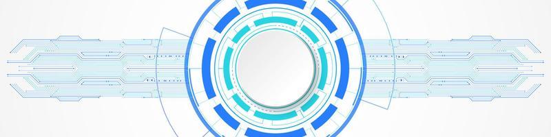 Abstract Technology Background, white circle banner on circuit board pattern
