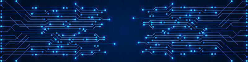 Abstract Technology Background, blue circuit board and microchip, digital power line vector