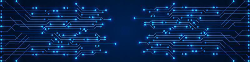 Abstract Technology Background, blue circuit board and microchip, digital power line vector