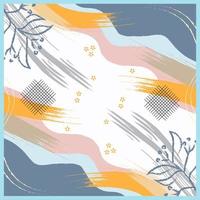 Silk scarf abstract pattern design with floral style. Design useful for hijab, kerchief, bandana, fabric, fashion, shawl, wallpaper, bed cover, etc. vector