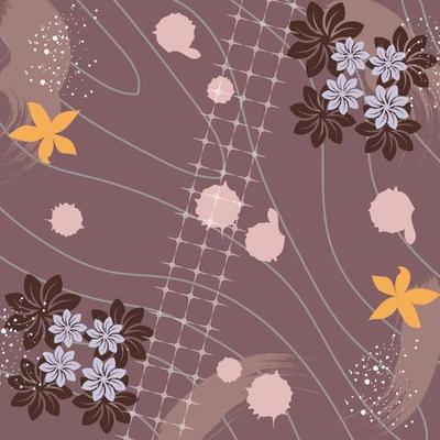 Silk scarf abstract pattern design with floral style. Design useful for hijab, kerchief, bandana, fabric, fashion, shawl, wallpaper, bed cover, etc.