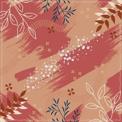 Silk scarf abstract pattern design with floral style. Design useful for hijab, kerchief, bandana, fabric, fashion, shawl, wallpaper, bed cover, etc.