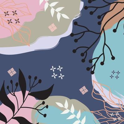 Silk scarf abstract pattern design with floral style. Design useful for hijab, kerchief, bandana, fabric, fashion, shawl, wallpaper, bed cover, etc.