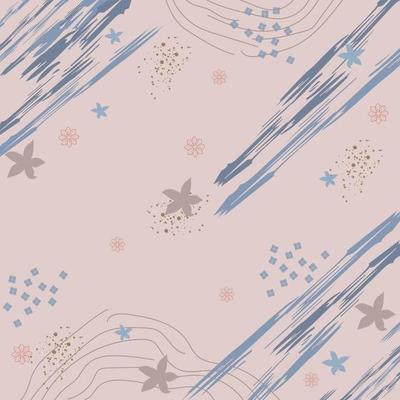 Silk scarf abstract pattern design with floral style. Design useful for hijab, kerchief, bandana, fabric, fashion, shawl, wallpaper, bed cover, etc.