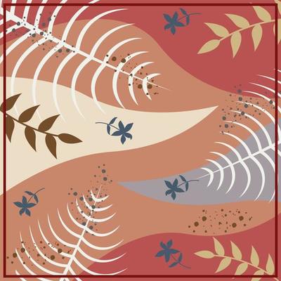 Silk scarf abstract pattern design with floral style. Design useful for hijab, kerchief, bandana, fabric, fashion, shawl, wallpaper, bed cover, etc.