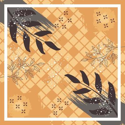 Silk scarf abstract pattern design with floral style. Design useful for hijab, kerchief, bandana, fabric, fashion, shawl, wallpaper, bed cover, etc.