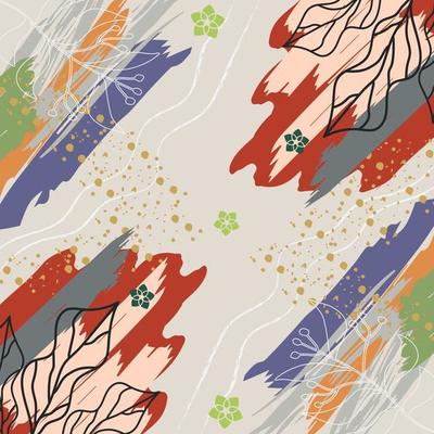 Silk scarf abstract pattern design with floral style. Design useful for hijab, kerchief, bandana, fabric, fashion, shawl, wallpaper, bed cover, etc.