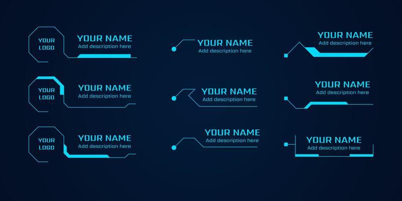 Circle Abstract digital technology Futuristic HUD, FUI, Virtual Interface. Callouts titles and frame in Sci- Fi style. Bar labels, info call box bars. Futuristic info boxes layout templates.