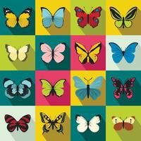 Butterfly set icons vector