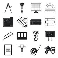 conjunto de iconos de construcción, estilo simple