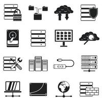 Database icons set vector