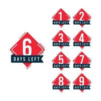 set of days left design template vector