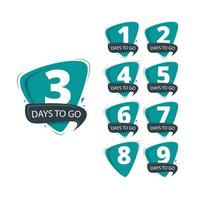 set of days left design template vector